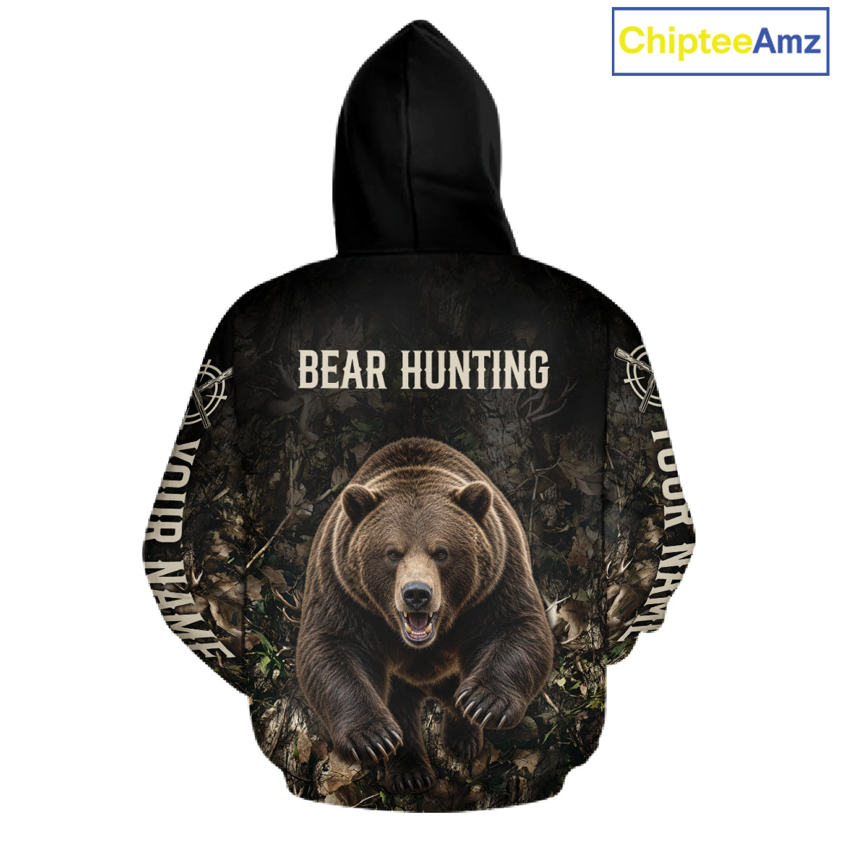 Personalized Bear Hunting Heartbeat 3D Clothing - Custom Name Bear Hunter Gift NHT1578