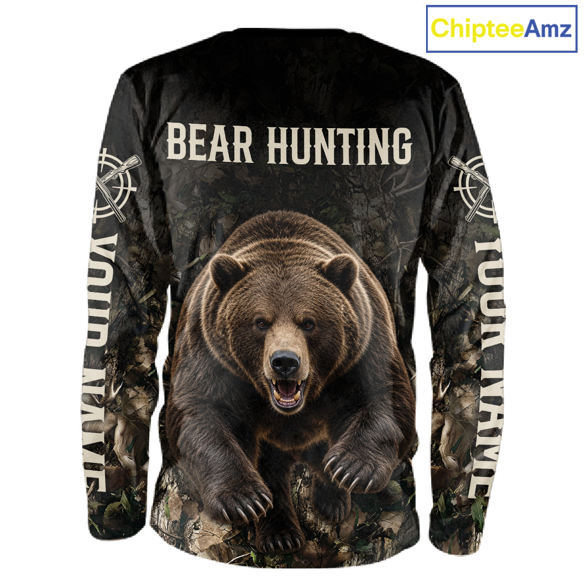 Personalized Bear Hunting Heartbeat 3D Clothing - Custom Name Bear Hunter Gift NHT1578