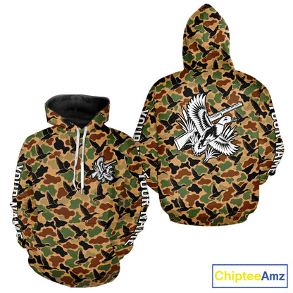 Mallard Duck Hunting Shirt Custom Vintage Duck Camouflage Hunter Gift Apparel NHT1750
