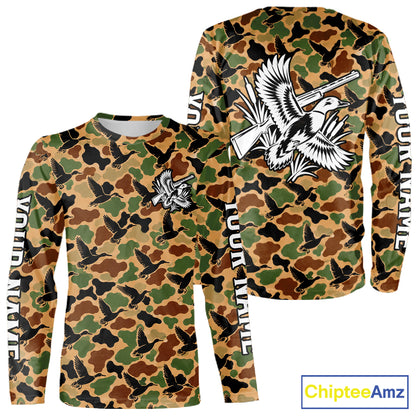 Mallard Duck Hunting Shirt Custom Vintage Duck Camouflage Hunter Gift Apparel NHT1750