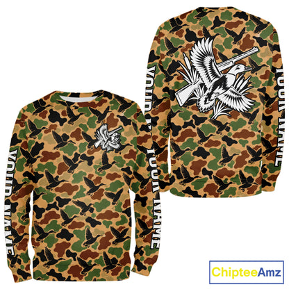 Mallard Duck Hunting Shirt Custom Vintage Duck Camouflage Hunter Gift Apparel NHT1750