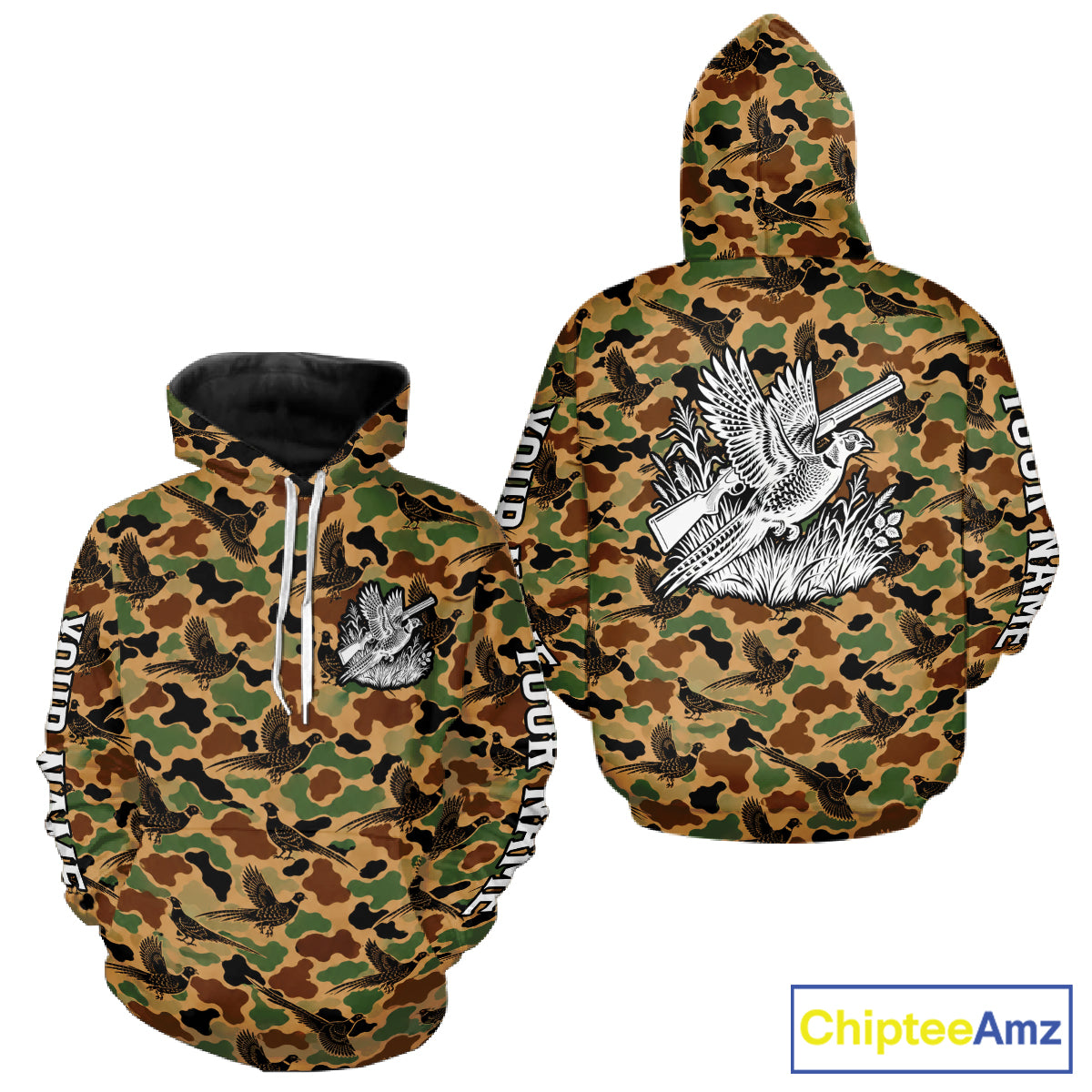 Pheasant Hunting Shirt Custom Vintage Pheasant Camouflage Hunter Gift Apparel NHT1751