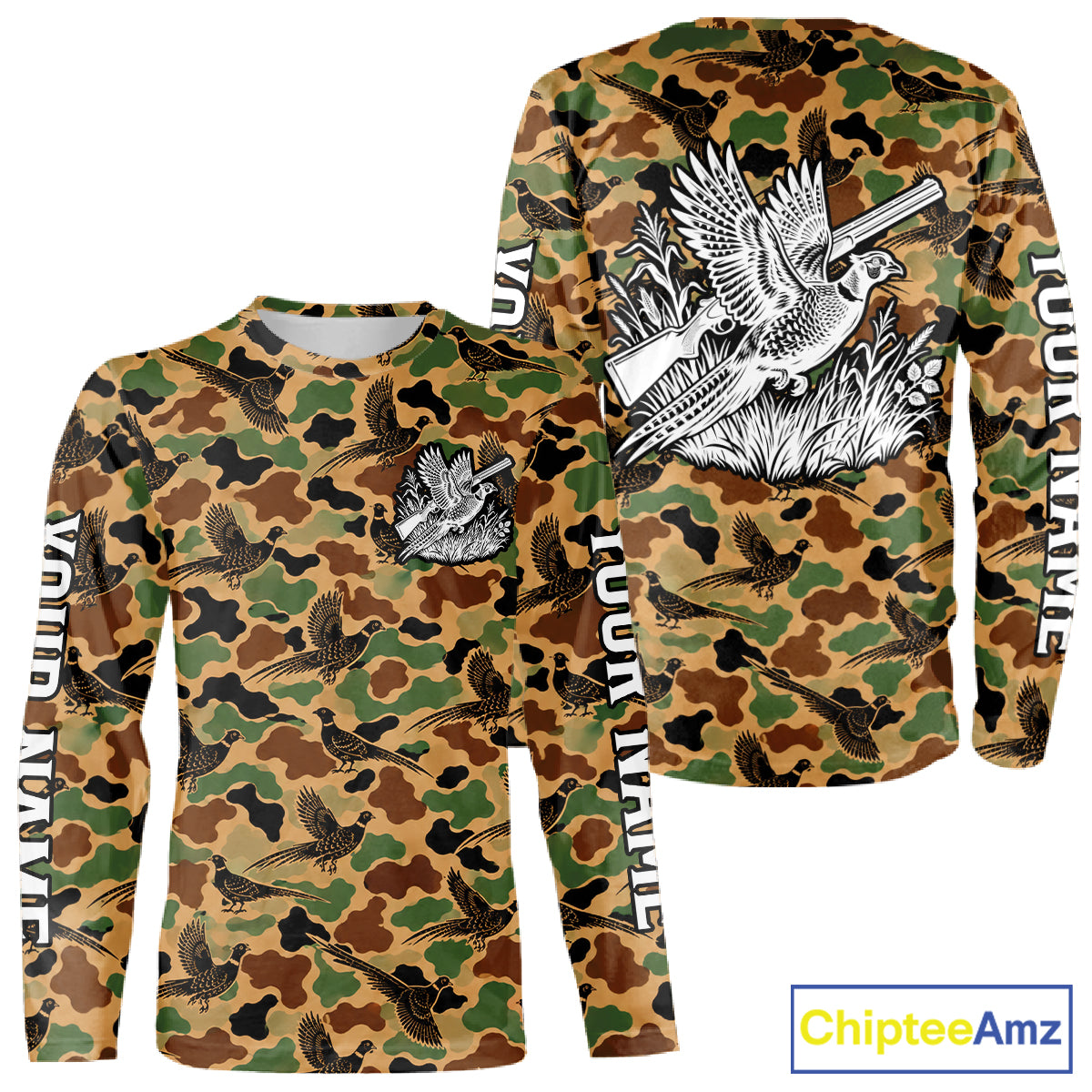 Pheasant Hunting Shirt Custom Vintage Pheasant Camouflage Hunter Gift Apparel NHT1751