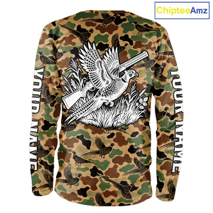 Pheasant Hunting Shirt Custom Vintage Pheasant Camouflage Hunter Gift Apparel NHT1751