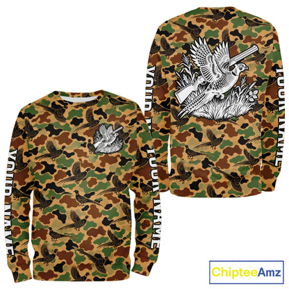 Pheasant Hunting Shirt Custom Vintage Pheasant Camouflage Hunter Gift Apparel NHT1751