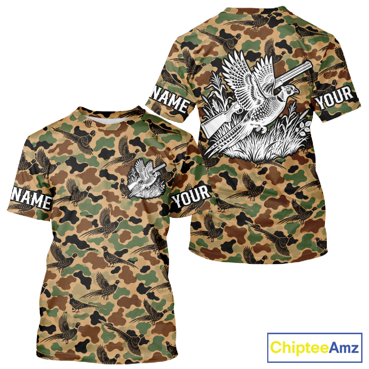 Pheasant Hunting Shirt Custom Vintage Pheasant Camouflage Hunter Gift Apparel NHT1751
