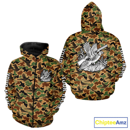 Pheasant Hunting Shirt Custom Vintage Pheasant Camouflage Hunter Gift Apparel NHT1751