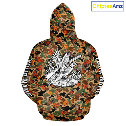 Pheasant Hunting Shirt Custom Vintage Pheasant Camouflage Auttumn Hunter Gift Apparel NHT1752