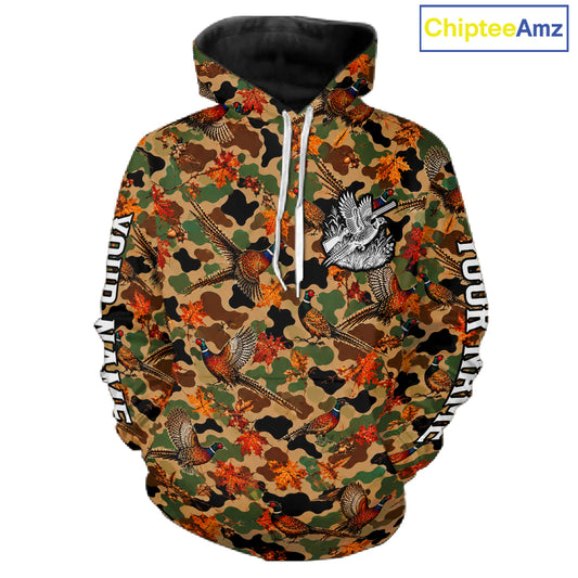 Pheasant Hunting Shirt Custom Vintage Pheasant Camouflage Auttumn Hunter Gift Apparel NHT1752