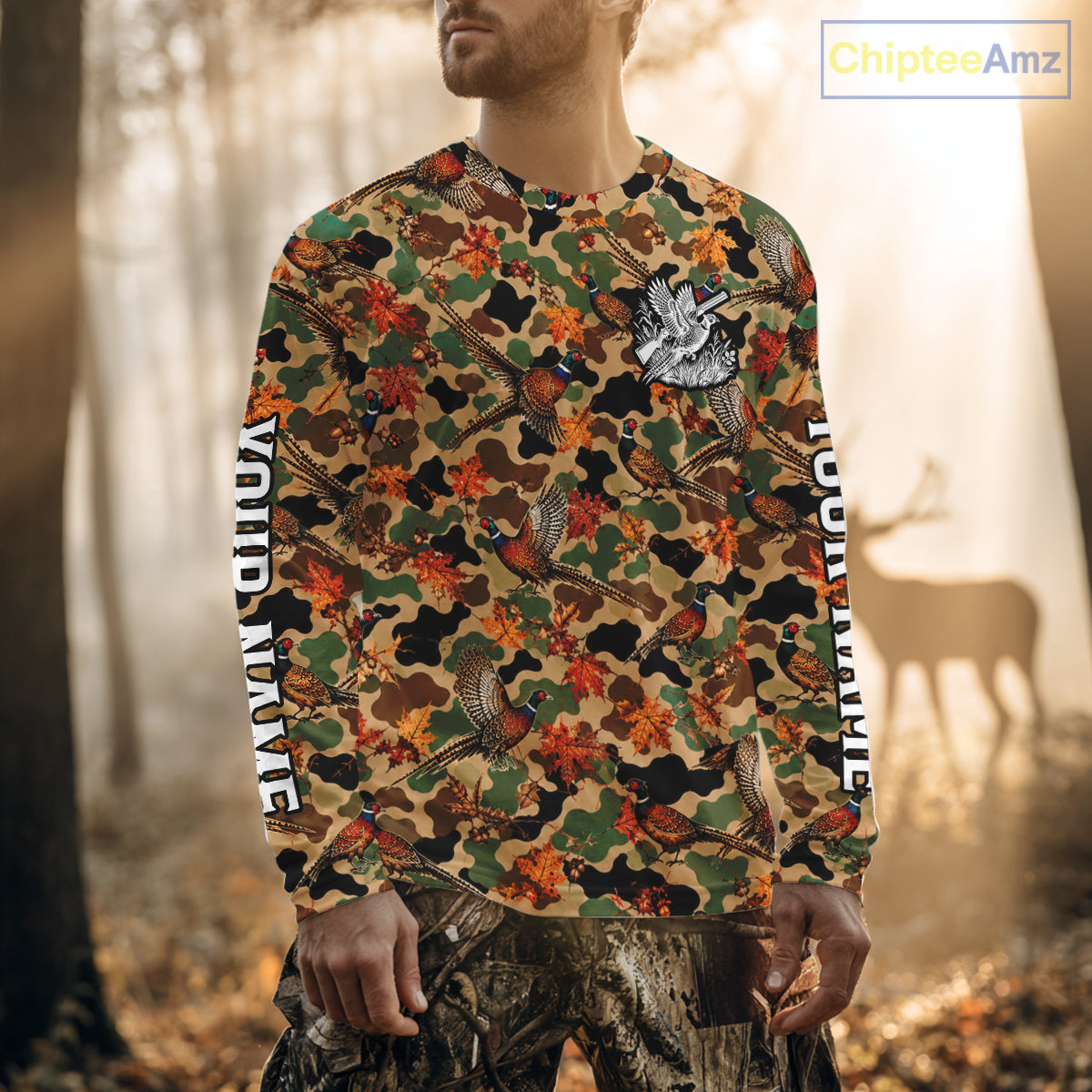 Pheasant Hunting Shirt Custom Vintage Pheasant Camouflage Auttumn Hunter Gift Apparel NHT1752