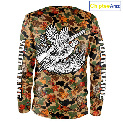 Pheasant Hunting Shirt Custom Vintage Pheasant Camouflage Auttumn Hunter Gift Apparel NHT1752