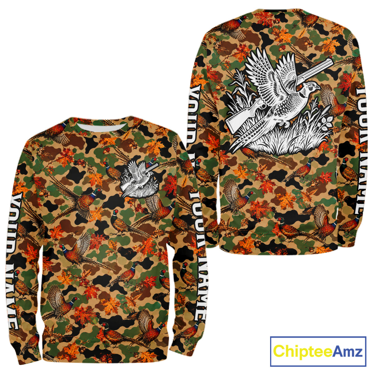 Pheasant Hunting Shirt Custom Vintage Pheasant Camouflage Auttumn Hunter Gift Apparel NHT1752
