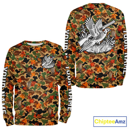 Pheasant Hunting Shirt Custom Vintage Pheasant Camouflage Auttumn Hunter Gift Apparel NHT1752