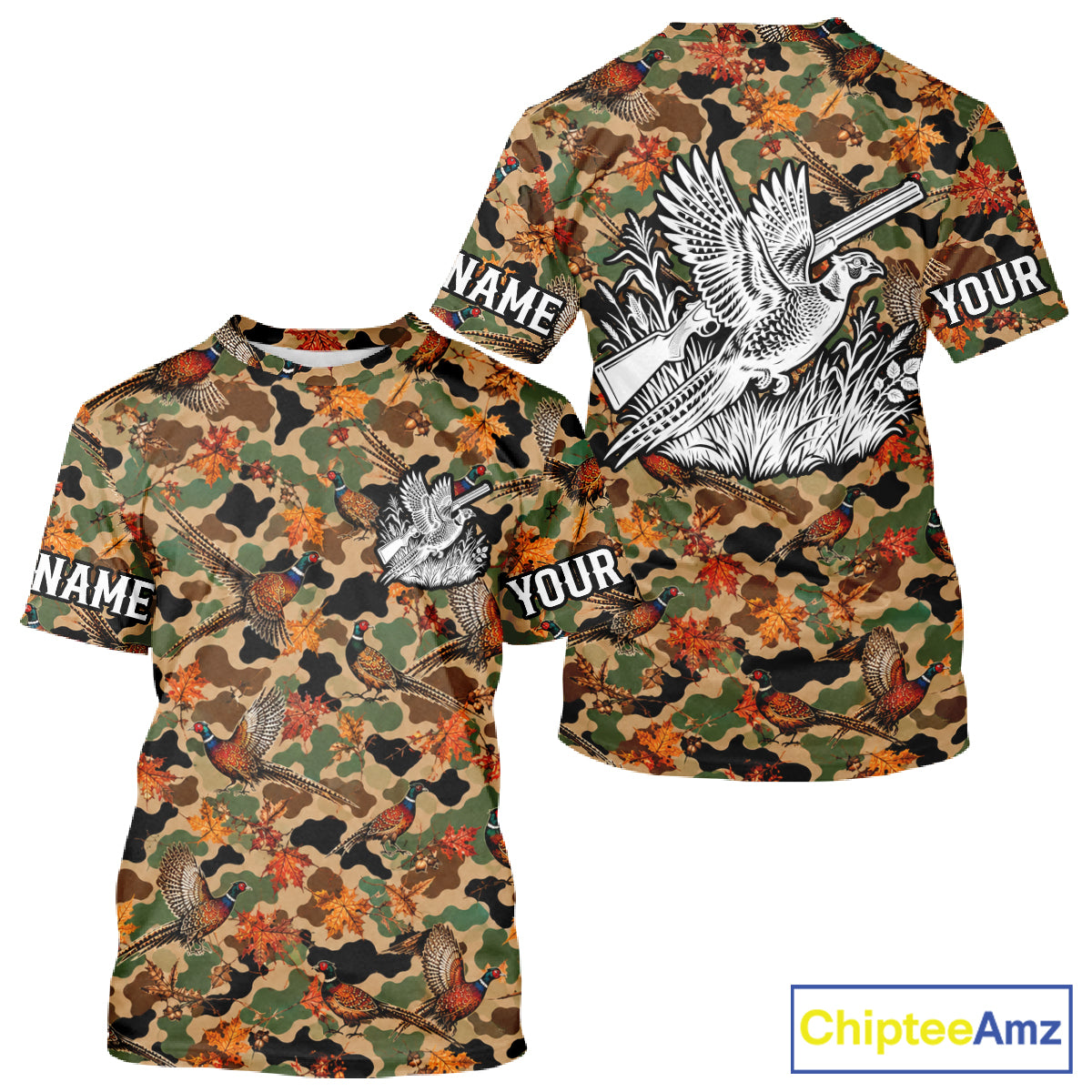 Pheasant Hunting Shirt Custom Vintage Pheasant Camouflage Auttumn Hunter Gift Apparel NHT1752