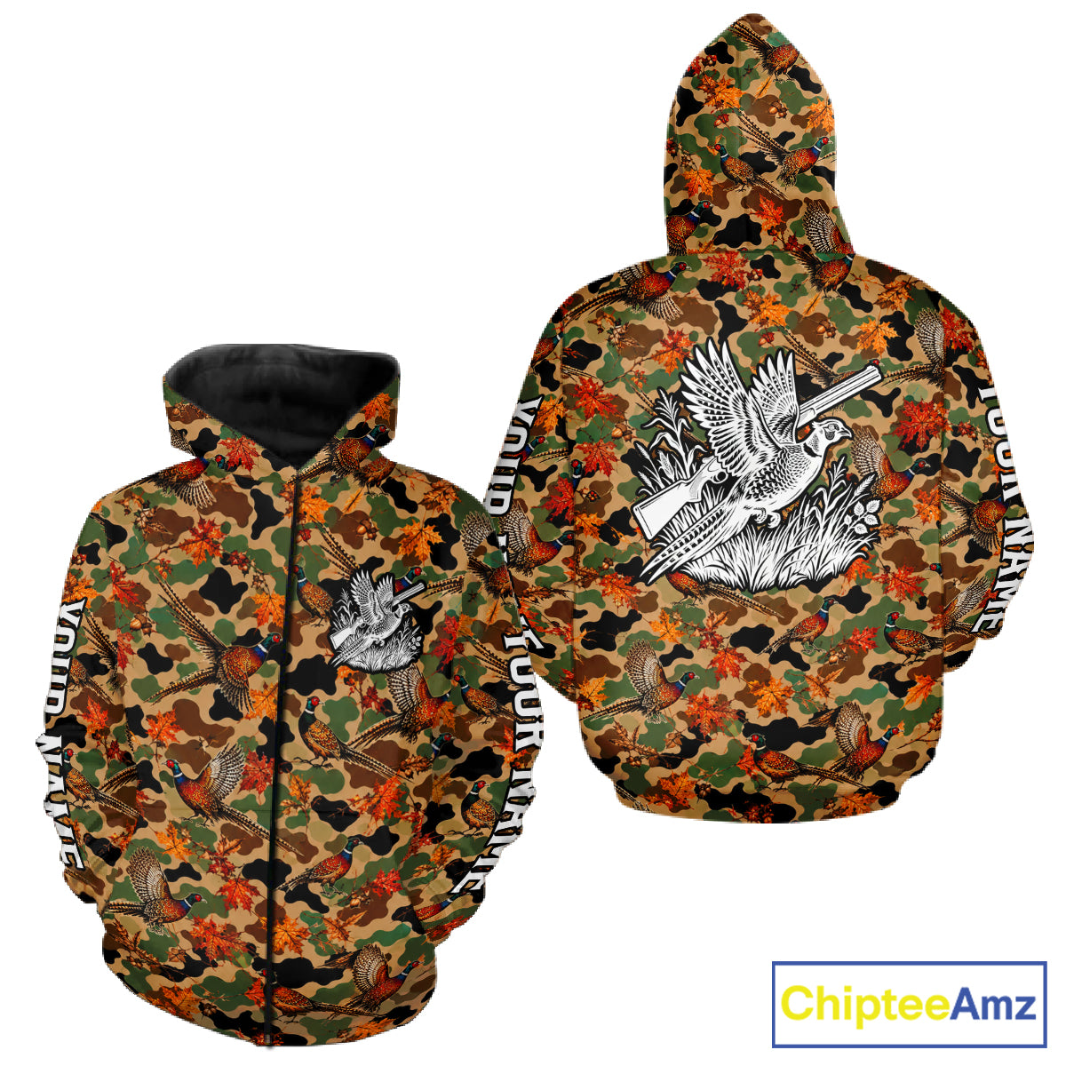 Pheasant Hunting Shirt Custom Vintage Pheasant Camouflage Auttumn Hunter Gift Apparel NHT1752