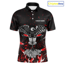 Load image into Gallery viewer, Personalized Disc Golf Polo Shirt With Eagle Design, Customizable Name, Unisex Sports Jersey For Men|Red NHT810