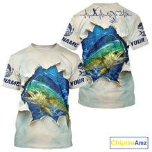 Load image into Gallery viewer, Mahi Mahi Fishing T - Shirt 3D Ocean Fish Graphic Angler Gift For Fishing Lovers 