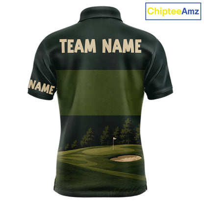 Golf Course Golfer Golf Top, Personalized Custom Men Golf Polo Shirt, Team Golf Shirt, Golf Gift NHT1404