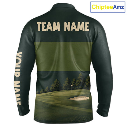 Golf Course Golfer Golf Top, Personalized Custom Men Golf Polo Shirt, Team Golf Shirt, Golf Gift NHT1404