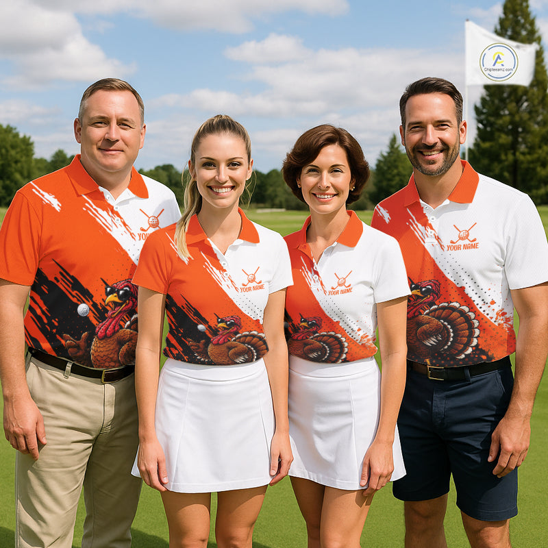 Personalized Turkey Golf Polo Shirt, Custom Thanksgiving Golf Shirt For Women NHT1409