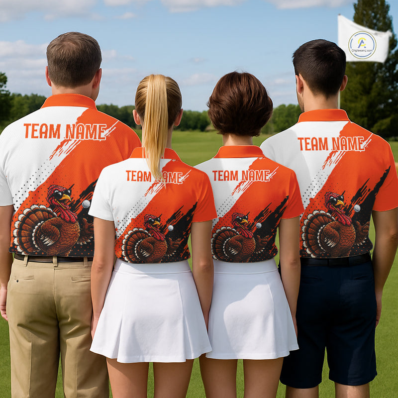 Personalized Turkey Golf Polo Shirt, Custom Thanksgiving Golf Shirt For Women NHT1409