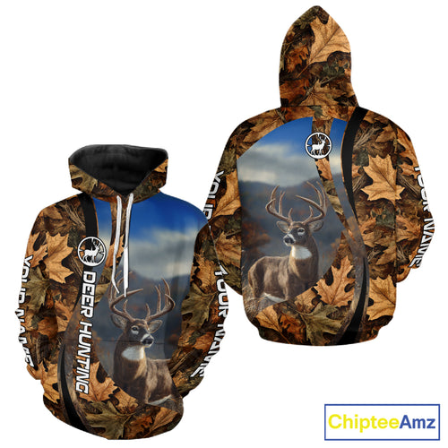 Personalized Deer Hunting Shirt 3D All Over Print with Fall Season Camo Hunting Clothes NHT253