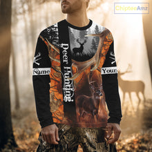 Load image into Gallery viewer, Deer Hunting Camo Custom Name 3D All Over Print Orange Black Best Hunting Clothes For Season NHT256