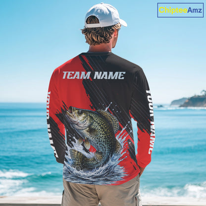 Crappie Fishing Long Sleeve Tournament Shirts, Personalized Crappie Fishing Jerseys NHT586