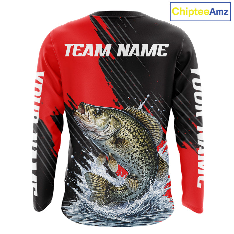 Crappie Fishing Long Sleeve Tournament Shirts, Personalized Crappie Fishing Jerseys NHT586