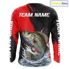 Load image into Gallery viewer, Crappie Fishing Long Sleeve Tournament Shirts, Personalized Crappie Fishing Jerseys NHT586