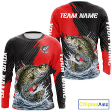 Load image into Gallery viewer, Crappie Fishing Long Sleeve Tournament Shirts, Personalized Crappie Fishing Jerseys NHT586