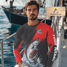 Load image into Gallery viewer, Chinook Salmon Fishing Long Sleeve Tournament Shirts, Personalized Salmon Fishing Jerseys NHT587