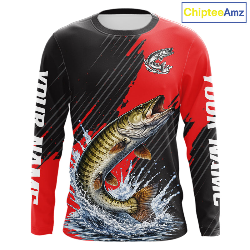 Musky Fishing Long Sleeve Tournament Shirts, Personalized Musky Fishing Jerseys NHT588
