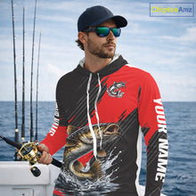 Load image into Gallery viewer, Hooded Catfish Fishing Long Sleeve Tournament Shirts, Personalized Catfish Fishing Jerseys NHT589