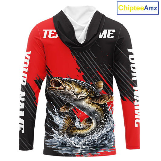 Hooded Catfish Fishing Long Sleeve Tournament Shirts, Personalized Catfish Fishing Jerseys NHT589