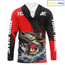 Load image into Gallery viewer, Hooded Catfish Fishing Long Sleeve Tournament Shirts, Personalized Catfish Fishing Jerseys NHT589