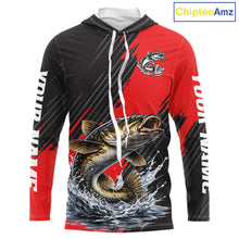 Load image into Gallery viewer, Hooded Catfish Fishing Long Sleeve Tournament Shirts, Personalized Catfish Fishing Jerseys NHT589