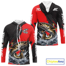 Load image into Gallery viewer, Hooded Catfish Fishing Long Sleeve Tournament Shirts, Personalized Catfish Fishing Jerseys NHT589