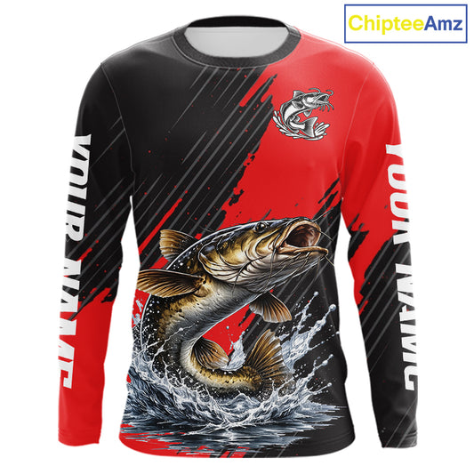 Catfish Fishing Long Sleeve Tournament Shirts, Personalized Catfish Fishing Jerseys NHT589