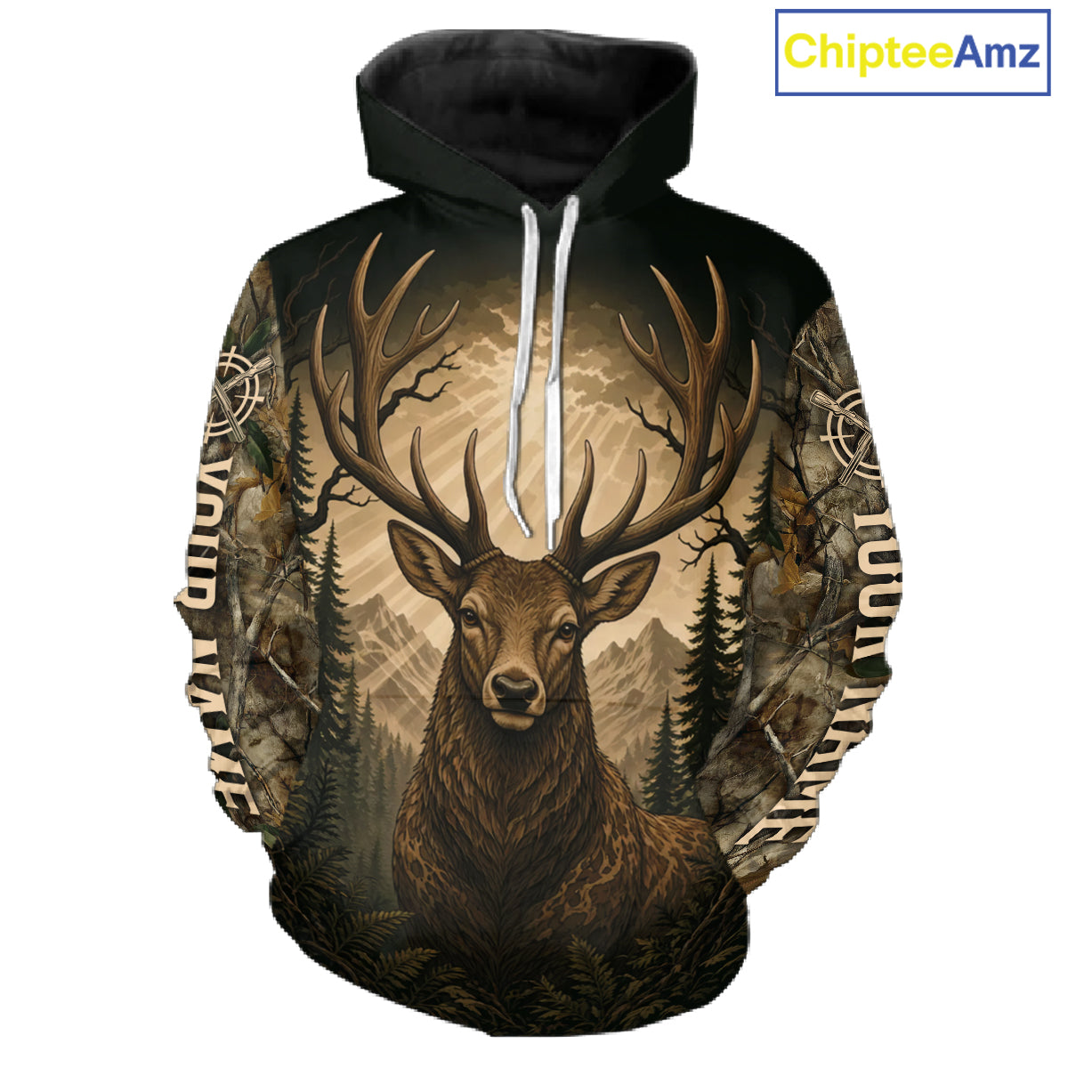Best Men's 3D Whitetail Deer Hunting Shirt Forest Camo Buck Apparel Gift For Hunter NHT1585
