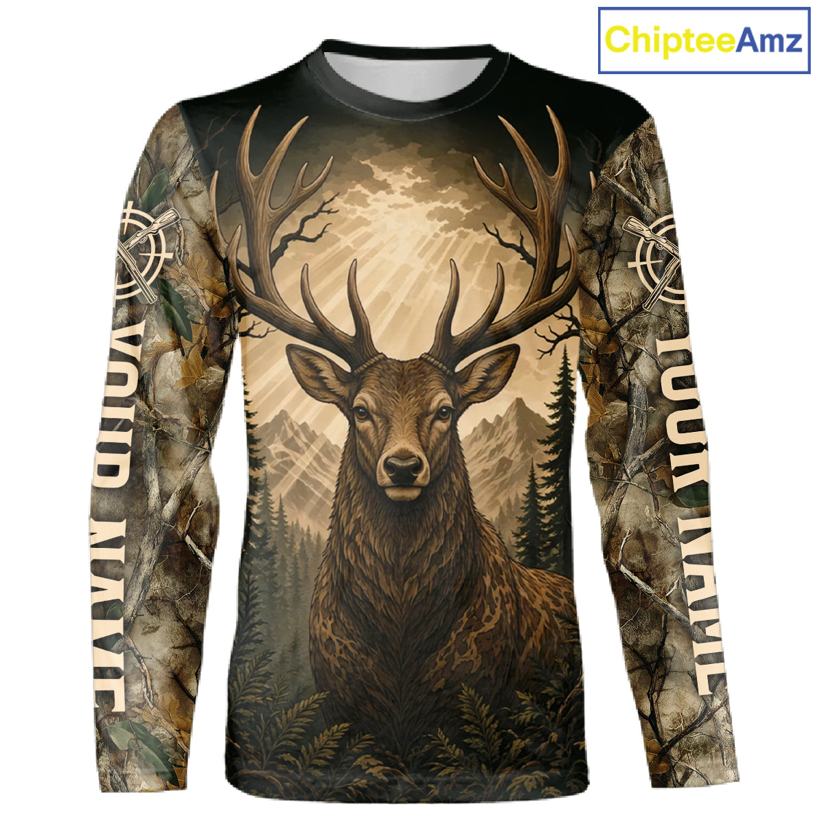 Best Men's 3D Whitetail Deer Hunting Shirt Forest Camo Buck Apparel Gift For Hunter NHT1585