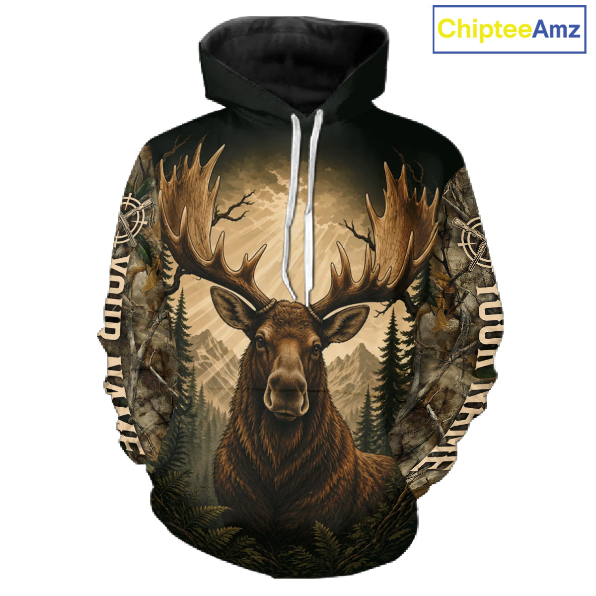 Best Men's 3D Moose Hunting Shirt Forest Camouflage Apparel Gift For Hunter NHT1587