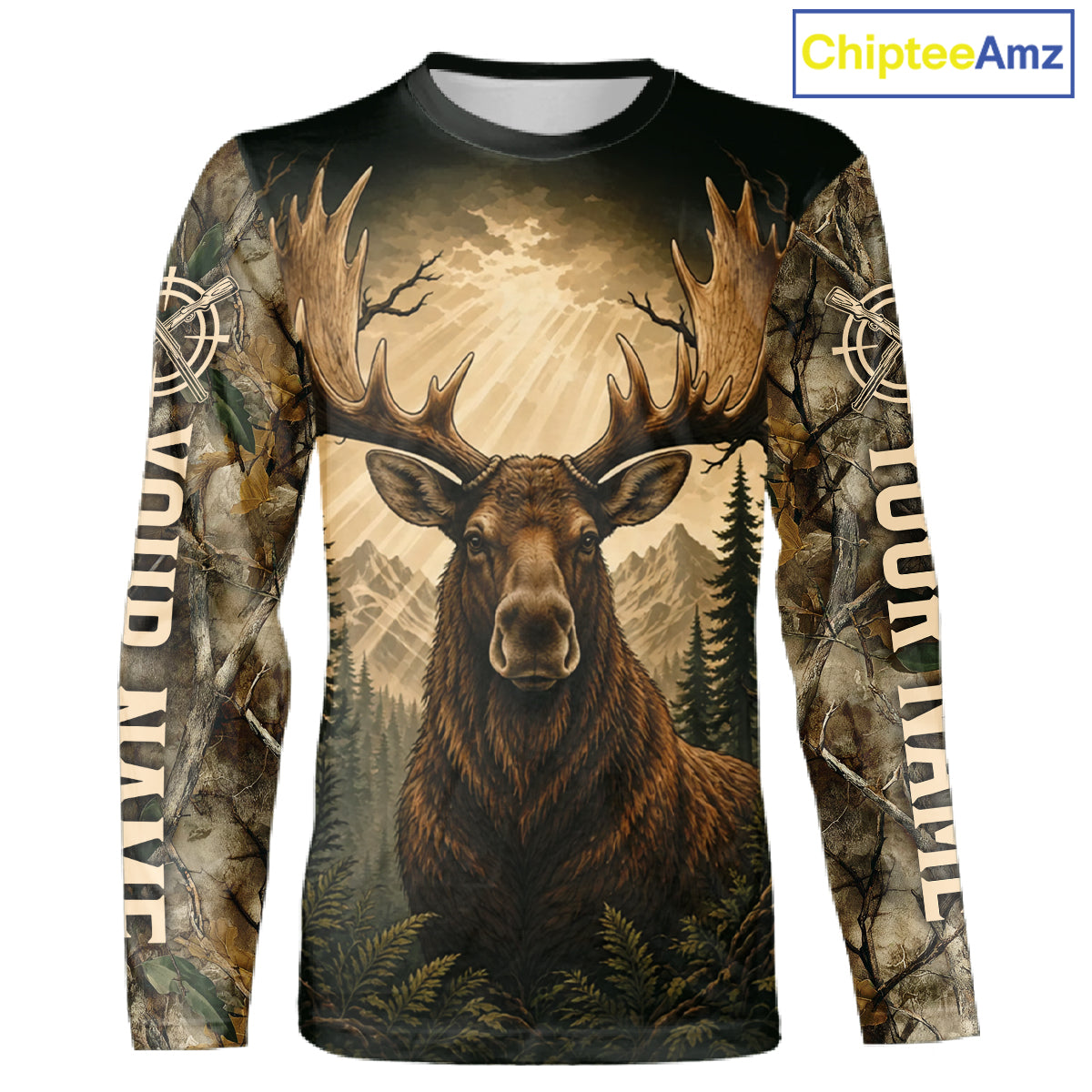 Best Men's 3D Moose Hunting Shirt Forest Camouflage Apparel Gift For Hunter NHT1587