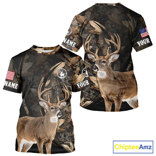 Deer Hunting Shirt Brown Camo 3D All Over Print, Hunting Clothes for Deer Season NHT260