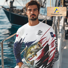 Load image into Gallery viewer, Custom Texas Flag Bass Fishing Shirts, Texas Bass Fishing Shirts Long Sleeve For Team NHT602