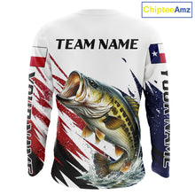 Load image into Gallery viewer, Custom Texas Flag Bass Fishing Shirts, Texas Bass Fishing Shirts Long Sleeve For Team NHT602