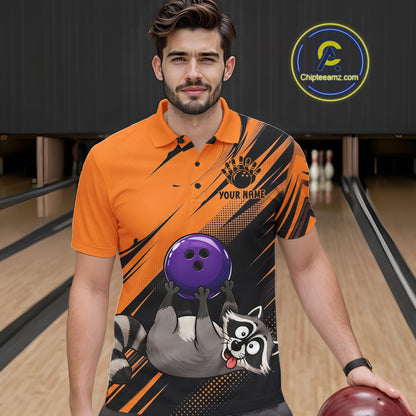Funny Raccoon Bowling Shirt Custom Personalized Bowling Jersey, Bowling Team Gift For Men NHT1415