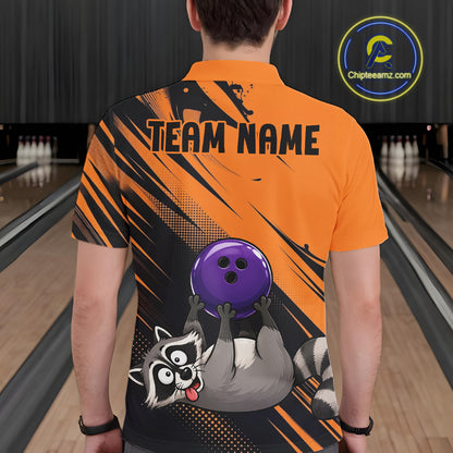 Funny Raccoon Bowling Shirt Custom Personalized Bowling Jersey, Bowling Team Gift For Men NHT1415