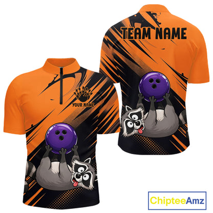 Funny Raccoon Bowling Shirt Custom Personalized Bowling Jersey, Bowling Team Gift For Men NHT1415
