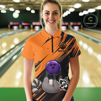 Funny Raccoon Bowling Shirt Custom Personalized Bowling Jersey, Bowling Team Gift For Women NHT1415